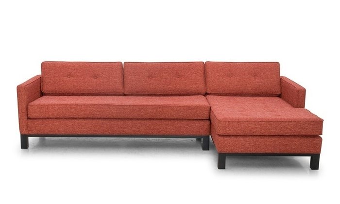 Модульный угловой диван оранжевого цвета