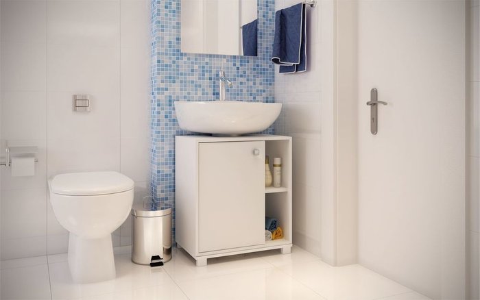 Тумба Bath белого цвета с одной дверцей - лучшие Тумбы под раковину в INMYROOM Тумба Bath белого цвета с одной дверцей - лучшие Тумбы под раковину в INMYROOM