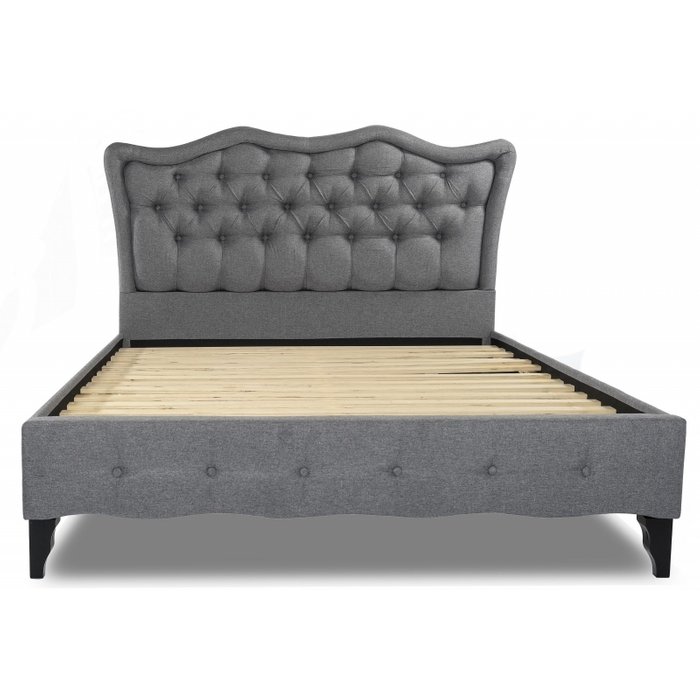Кровать двуспальная Mabel 160х200 серого цвета - лучшие Кровати для спальни в INMYROOM