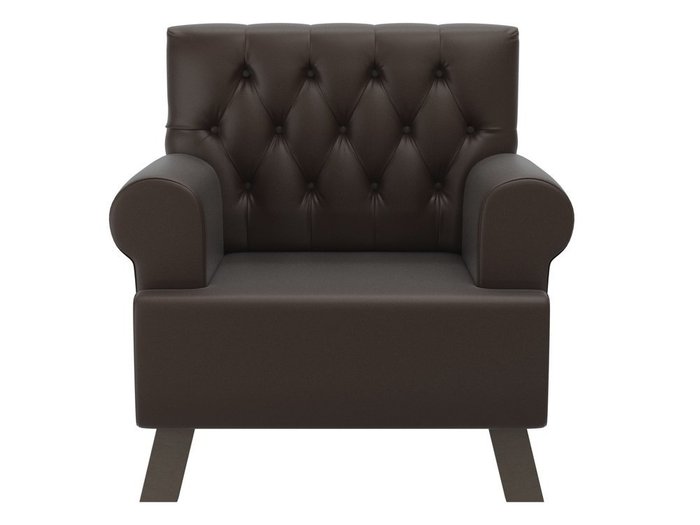 Кресло Хилтон темно-коричневого цвета (экокожа) - купить Интерьерные кресла по цене 21990.0