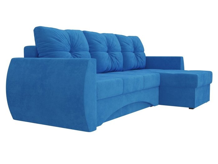 Угловой диван-кровать Сатурн темно-голубого цвета правый угол - лучшие Угловые диваны в INMYROOM