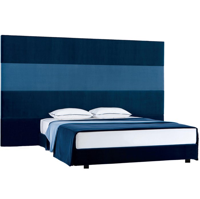 Кровать Headboard Play бело-синего цвета 160х200