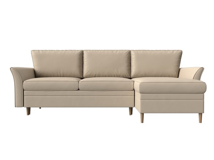 Угловой диван-кровать София бежевого цвета (экокожа) правый угол - купить Угловые диваны по цене 58990.0