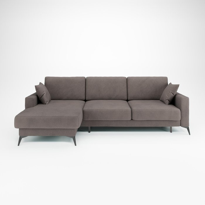 Угловой диван-кровать Наоми серо-коричневого цвета левый - купить Угловые диваны по цене 86889.0