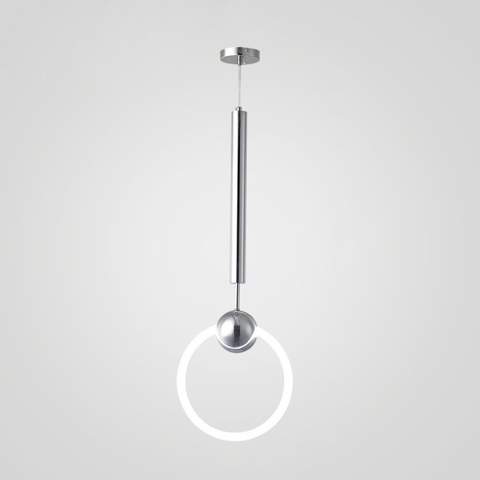 Подвесной светильник Ring L D30 бело-серебряного цвета