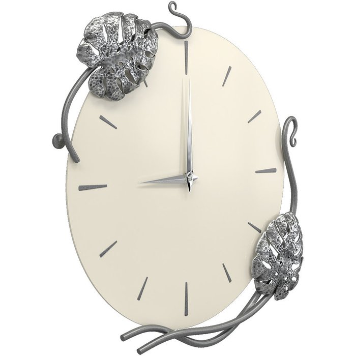 Настенные часы Monstera Deliciosa белого цвета - купить Часы по цене 15603.0
