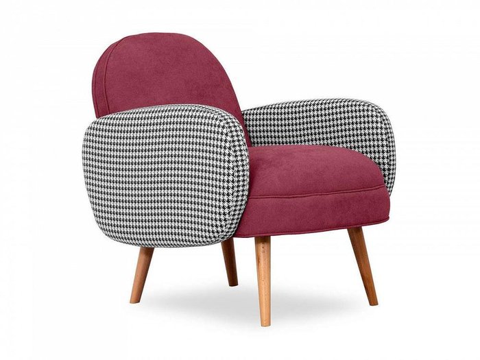Кресло Bordo бордового цвета с коричневыми ножками  - лучшие Интерьерные кресла в INMYROOM