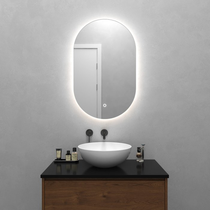Настенное зеркало Nolvis NF LED S с нейтральной подсветкой и сенсорным включателем - купить Настенные зеркала по цене 13900.0