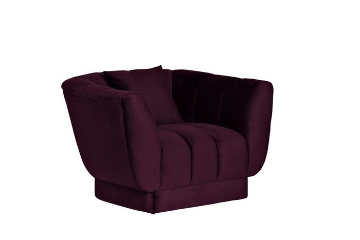 Кресло в обивке из велюра с подушкой темно-фиолетового цвета  - купить Интерьерные кресла по цене 75400.0