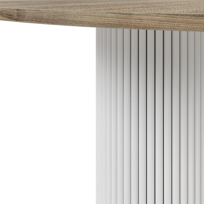 Обеденный стол Trubis Wood XL 120 бежево-белого цвета - купить Обеденные столы по цене 32900.0 Обеденный стол Trubis Wood XL 120 бежево-белого цвета - купить Обеденные столы по цене 32900.0