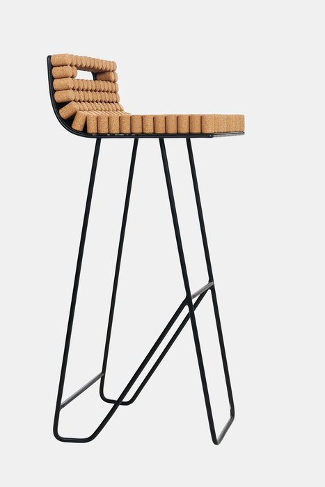 Барный стул Cork с металлическим каркасом - лучшие Барные стулья в INMYROOM