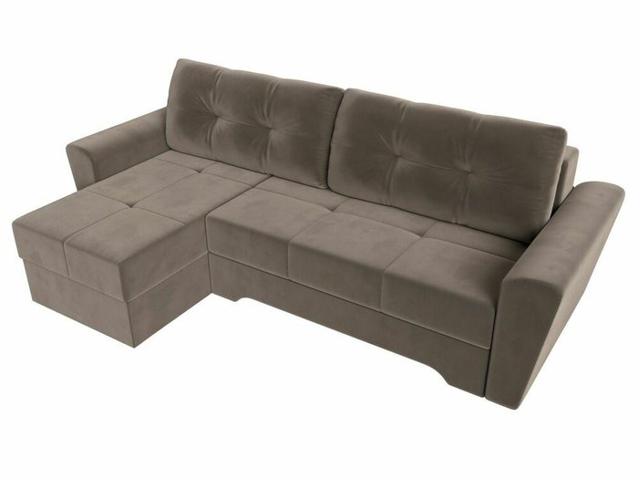 Угловой диван-кровать Амстердам светло-коричневого цвета левый угол - лучшие Угловые диваны в INMYROOM