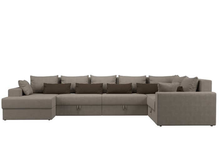 Угловой диван-кровать Мэдисон бежево-коричневого цвета правый угол - купить Угловые диваны по цене 79990.0
