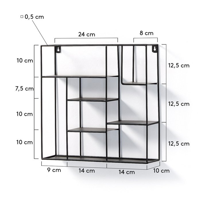 Настенная полка Neth черного цвета - купить Полки по цене 7990.0