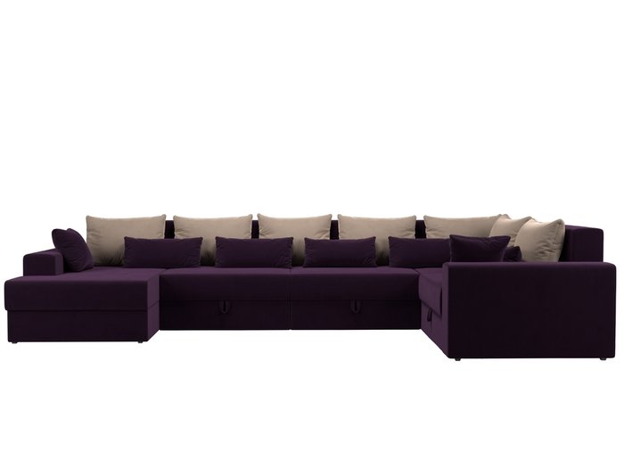 Угловой диван-кровать Мэдисон фиолетово-бежевого цвета - купить Угловые диваны по цене 93300.0