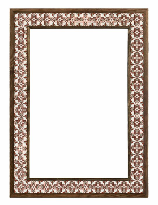 Настенное зеркало с каменной мозаикой 53x73 коричневого цвета