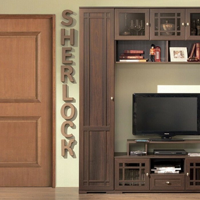Шкаф для белья левый Sherlock темно-коричневого цвета - лучшие Шкафы распашные в INMYROOM