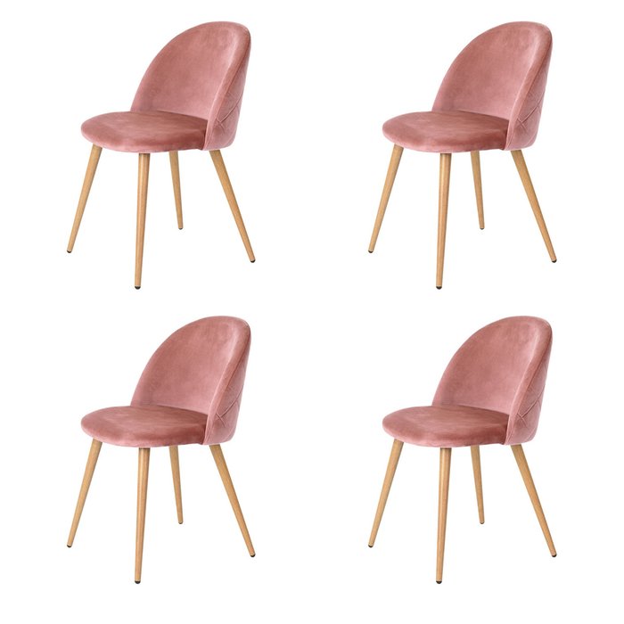 Комплект из четырех стульев Стивен розового цвета
