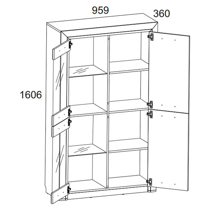 Шкаф-витрина Olivia бежевого цвета с дверцами - купить Шкафы витринные по цене 23999.0