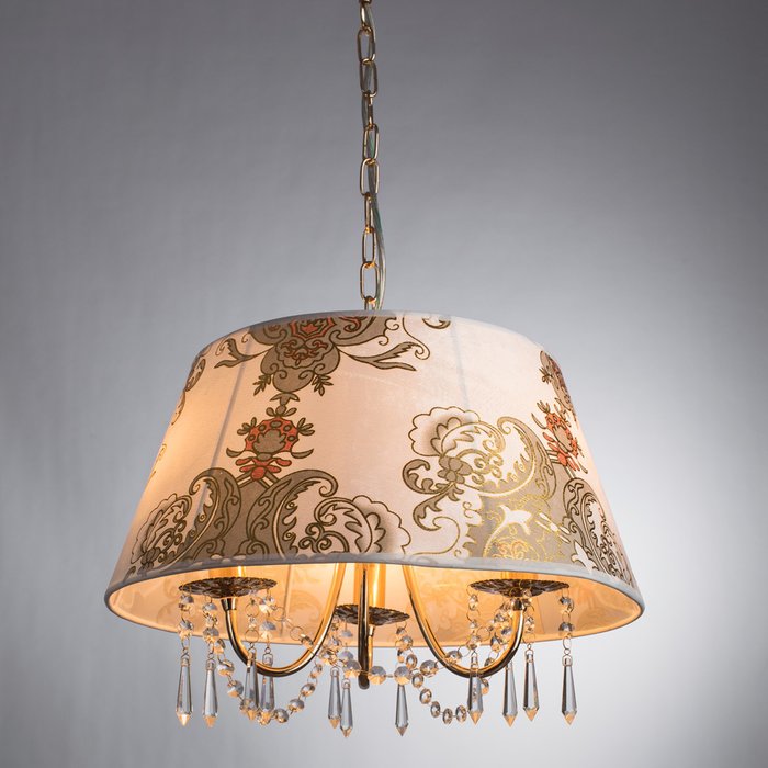 Подвесная люстра Arte Lamp Armonico с белым абажуром - купить Подвесные люстры по цене 3980.0