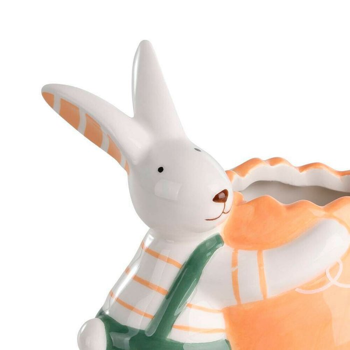Фигурка заяц Sendayan бело-оранжевого цвета - лучшие Фигуры и статуэтки в INMYROOM