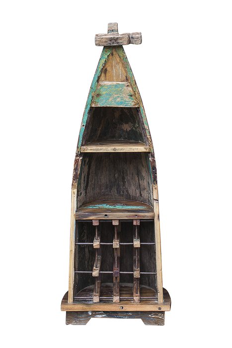 Винный шкаф малый Кусто из старой рыбацкой лодки - купить Винные шкафы по цене 49000.0