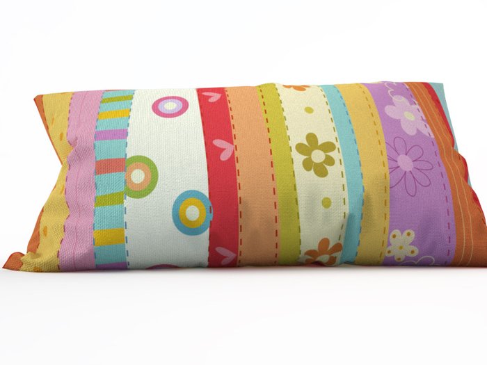 Диванная подушка: Цветочные полосы