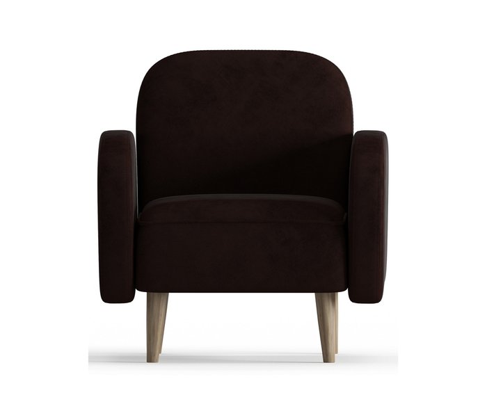 Кресло из велюра Бризби коричневого цвета - купить Интерьерные кресла по цене 15490.0