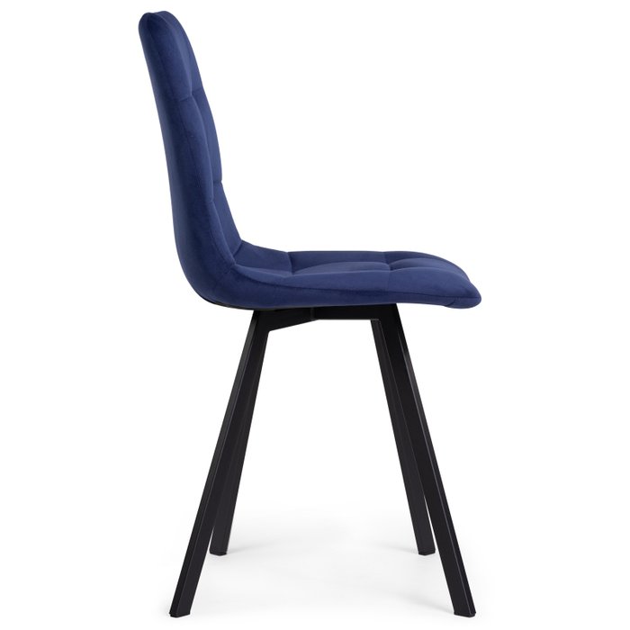 Стул Чилли синего цвета на черных ножках - лучшие Обеденные стулья в INMYROOM