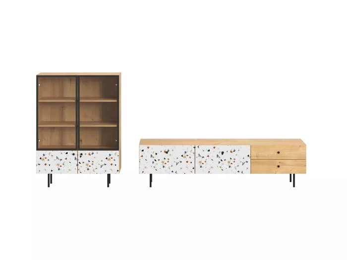 Композиция Frida 3 с принтом Marble на металлических ножках  - купить Гостиные гарнитуры по цене 87400.0