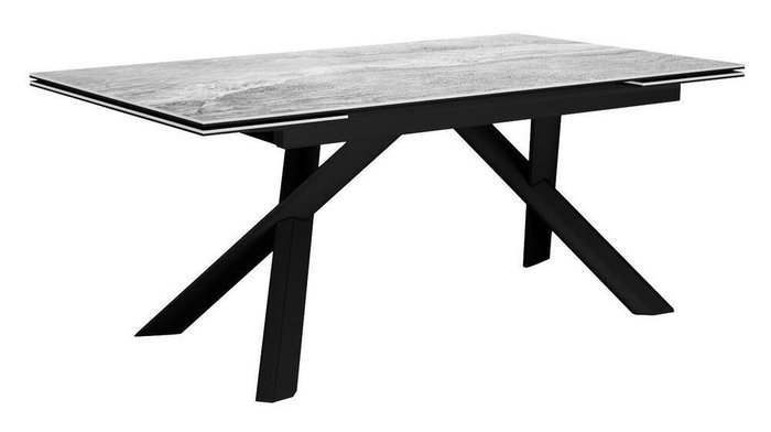 Раздвижной обеденный стол DikLine KX160 черно-серого цвета