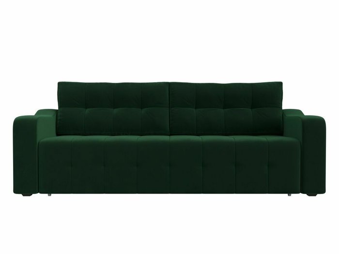 Прямой диван-кровать Лиссабон темно-зеленого цвета - купить Прямые диваны по цене 47999.0