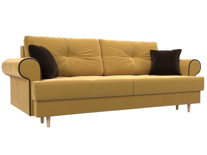 Прямой диван-кровать Сплин желтого цвета