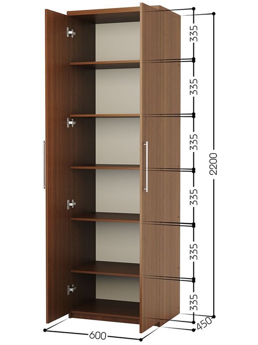 Шкаф с полками Мелодия МП-21 60 цвета орех - лучшие Шкафы распашные в INMYROOM Шкаф с полками Мелодия МП-21 60 цвета орех - лучшие Шкафы распашные в INMYROOM