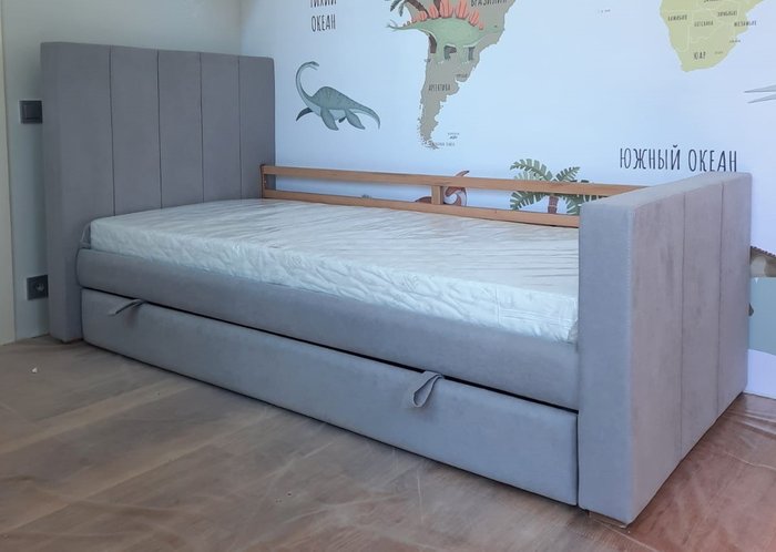 Кровать Cosy спальное место 90х200 серого цвета - лучшие Одноярусные кроватки в INMYROOM
