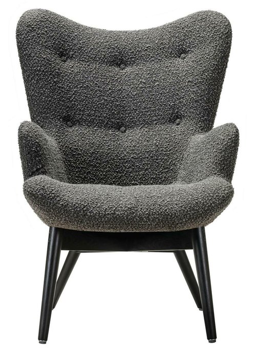 Кресло Хайбэк темно-серого цвета с ножками венге - купить Интерьерные кресла по цене 33470.0