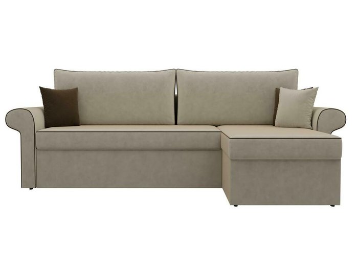 Угловой диван-кровать Милфорд бежевого цвета правый угол - купить Угловые диваны по цене 43990.0