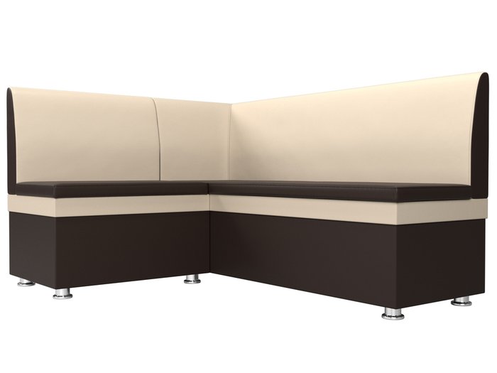 Угловой диван Уют бежево-коричневого цвета (экокожа) левый угол - лучшие Угловые диваны в INMYROOM
