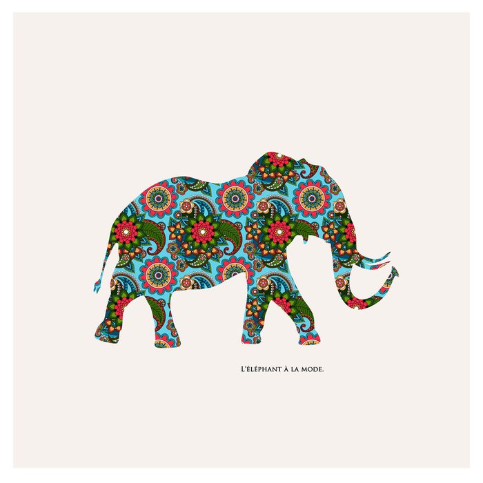 Репродукция картины на холсте Модный слон 