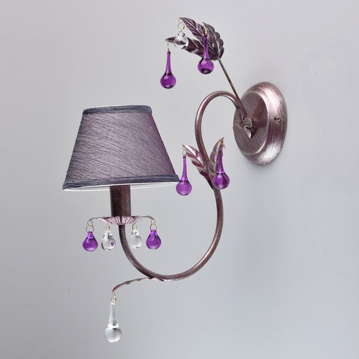 Бра Федерика с абажуром  фиолетового цвета - лучшие Бра и настенные светильники в INMYROOM