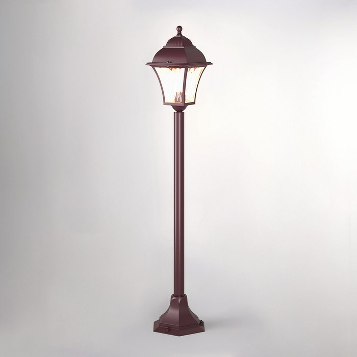 Уличный светильник на столбе Apus F коричневого цвета 