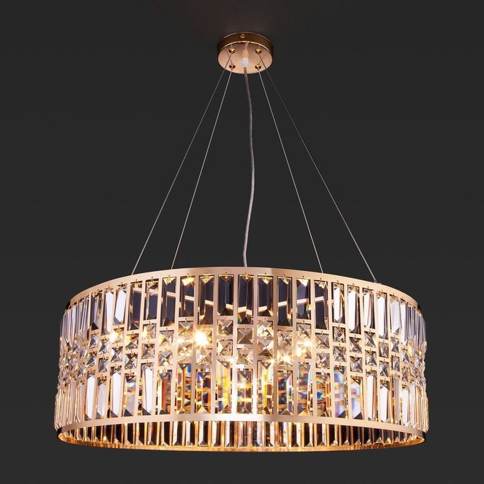 Умный подвесной светильник 10125/8 золото/прозрачный хрусталь Strotskis Smart (10116/8) - лучшие Подвесные люстры в INMYROOM