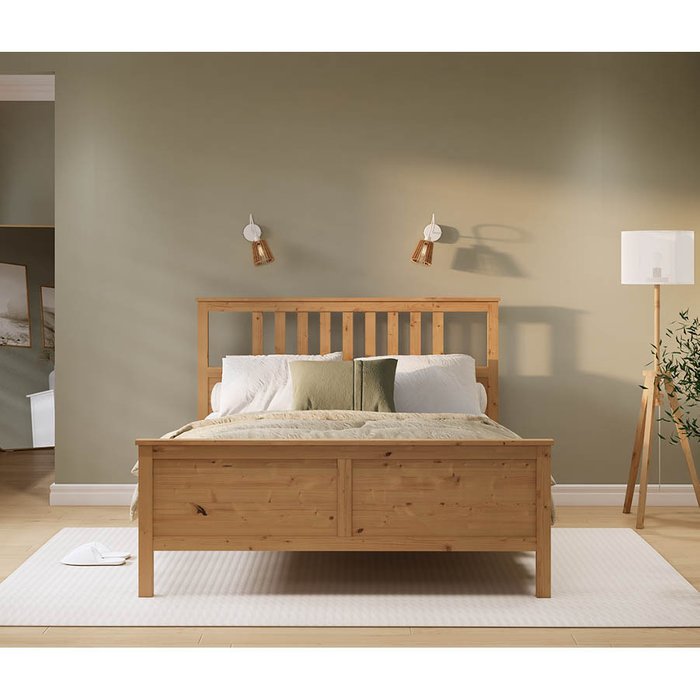 Кровать Кымор 180х200 светло-коричневого цвета без подъемного механизма - лучшие Кровати для спальни в INMYROOM