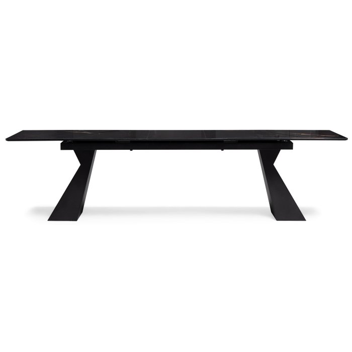 Раскладной обеденный стол Денхольм черного цвета - лучшие Обеденные столы в INMYROOM