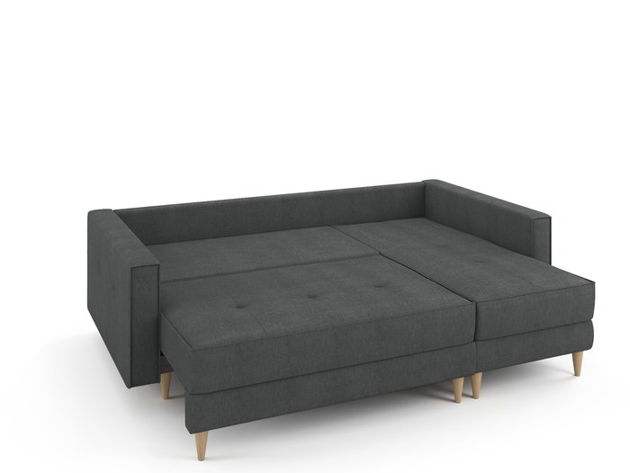 Угловой раскладной диван Отто правый темно-серого цвета - купить Угловые диваны по цене 77700.0