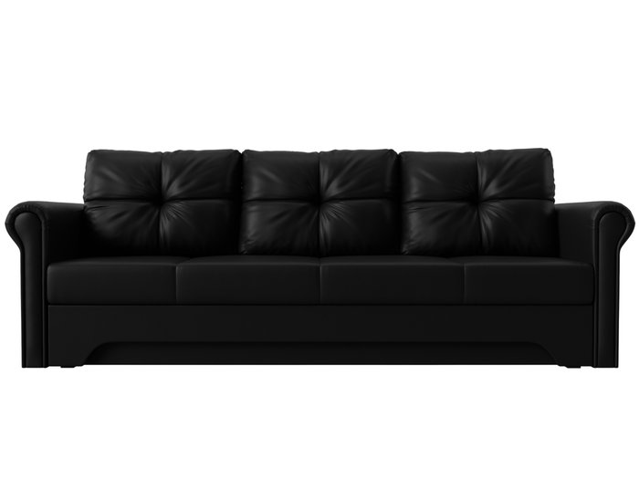 Прямой диван-кровать Европа черного цвета (экокожа) - купить Прямые диваны по цене 36999.0