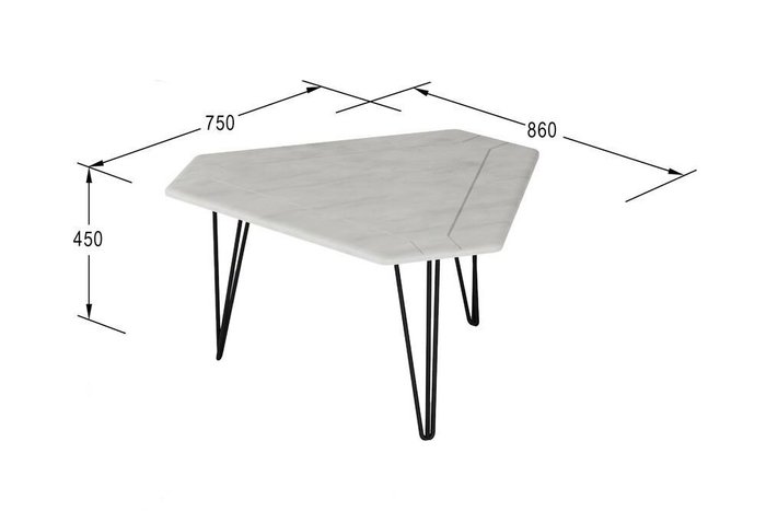 Стол журнальный ТЕТ цвета белый бетон - купить Журнальные столики по цене 6180.0