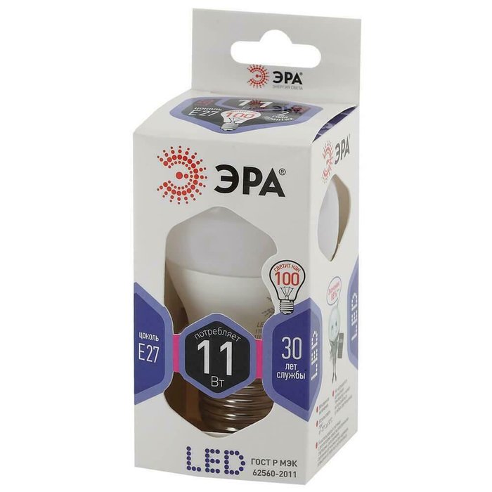 Лампа светодиодная ЭРА E27 10W 4000K матовая ECO LED A60-10W-840-E27 - купить Лампочки по цене 115.0