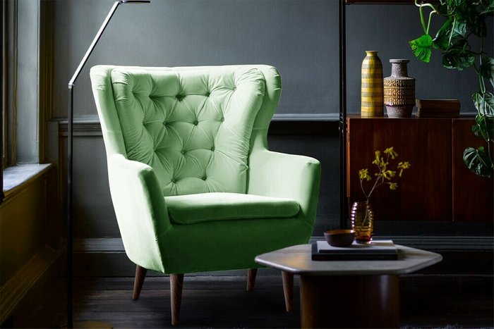 Кресло Дерби мятного цвета - купить Интерьерные кресла по цене 37700.0