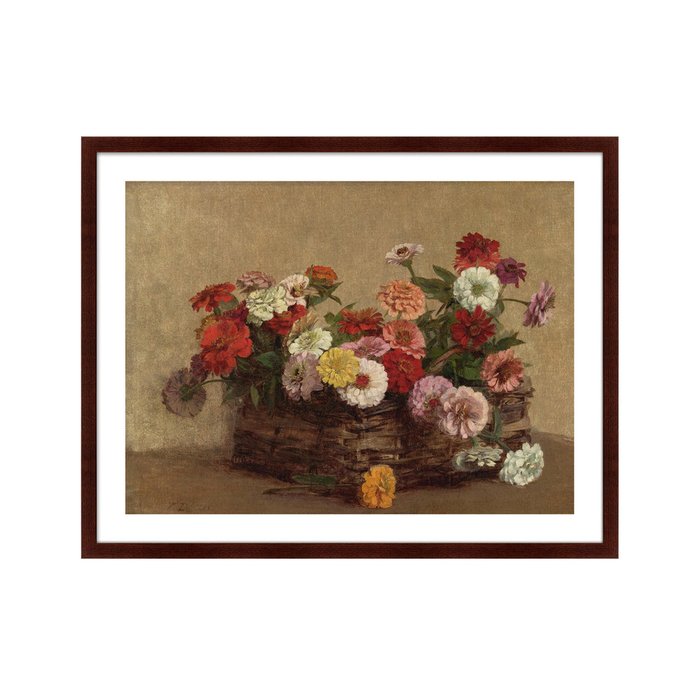 Репродукция картины Panier de Zinnias 1856 г. - купить Картины по цене 12999.0